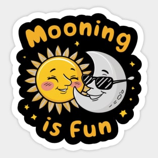 Solar Eclipse Funny Mooning The Sun Is Fun Sticker